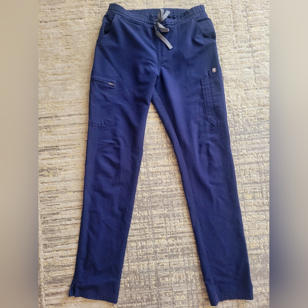 Figs Scrub Yola Skinny Bottoms Small Tall Navy Blue